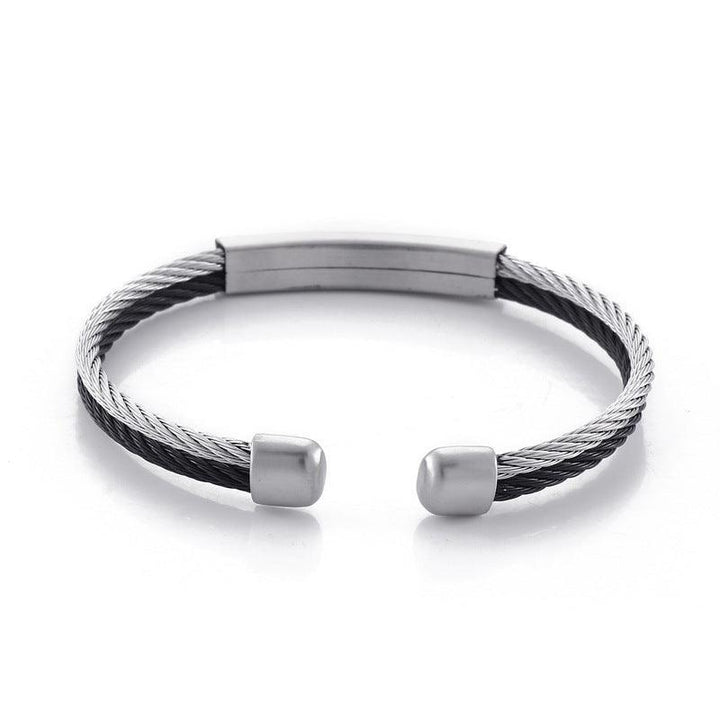 Kalen Brushed Stainless Steel Cuff Blank ID Bracelet Bangles for Men - kalen