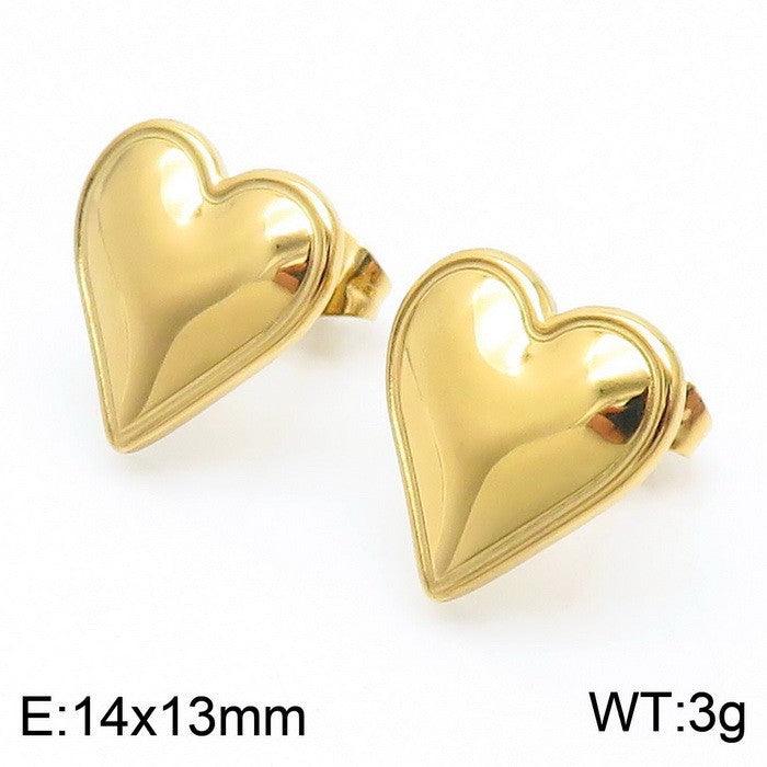 Kalen Wholesale Stainless Steel Heart Stud Earrings for Women - kalen