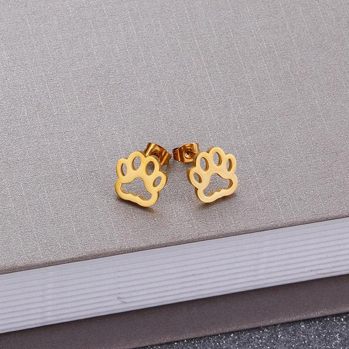 Kalen Stainless Steel Cute Paw Stud Earrings for Women - kalen