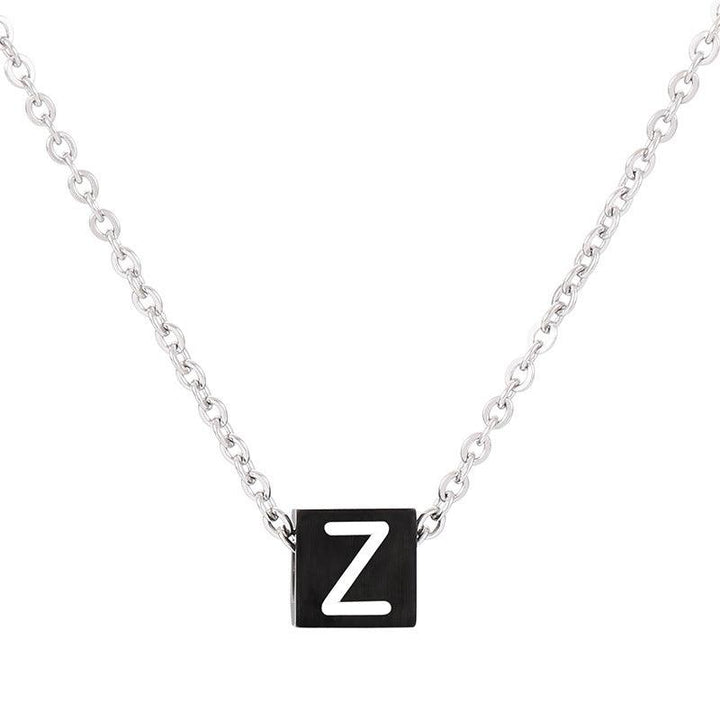 Kalen Letter Alphabet Stainless Steel 26 Initial Pendant Necklace for Men Women - kalen