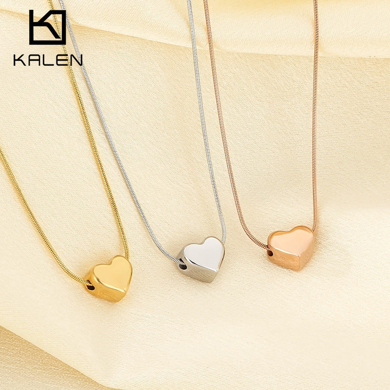 3D Heart Snake Chain Pendant Necklace - view 1