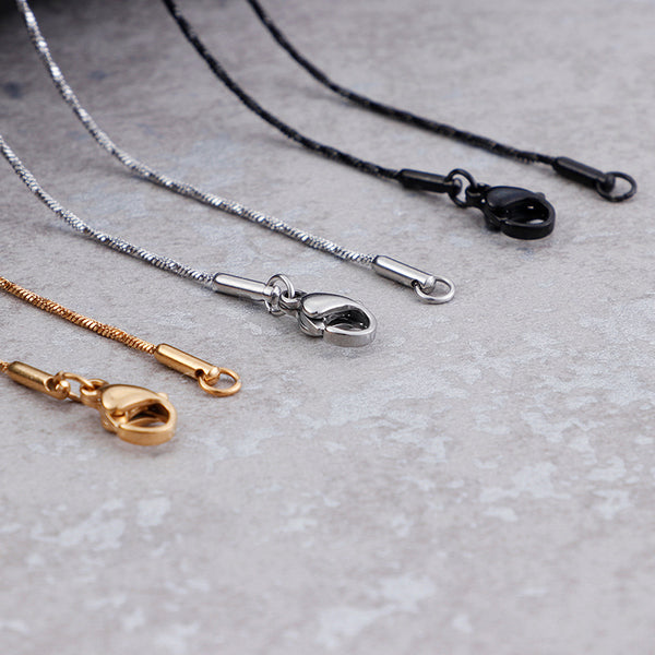 1mm Stainless Steel Rope Twist Chain Necklace