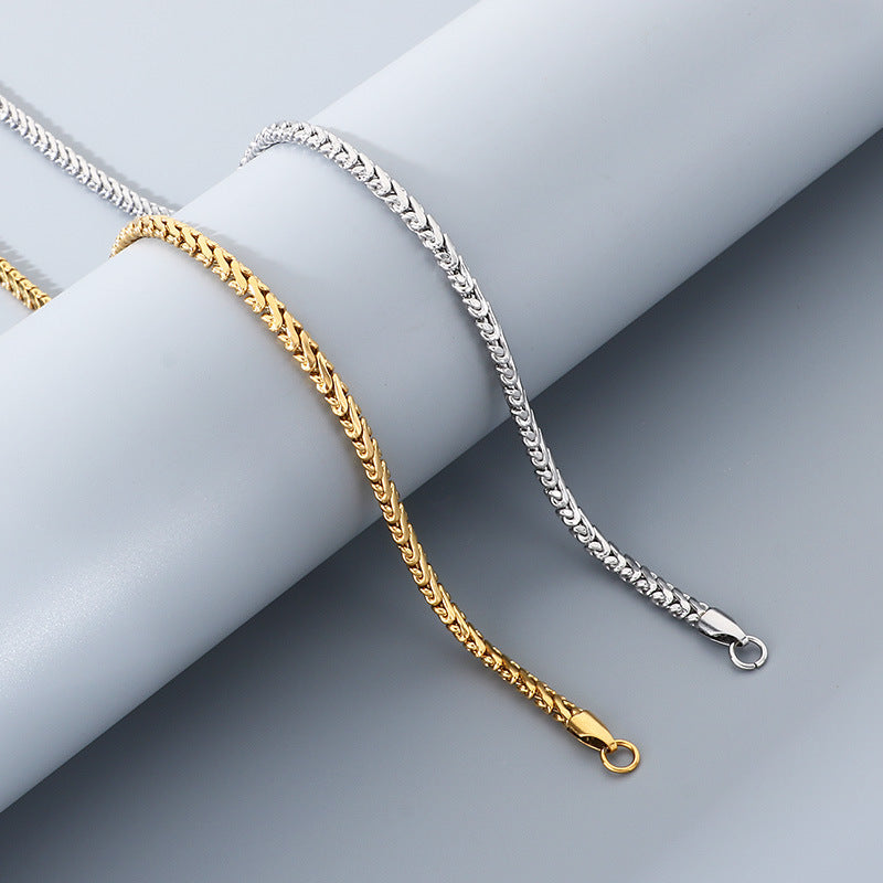 Wholesale 18K Gold Stainless Steel Herringbone Chains Necklace - view 1