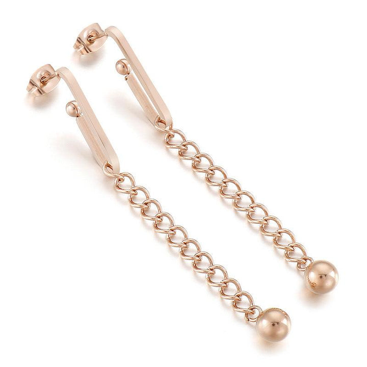 Kalen Stainless Steel Chain Ball Drop Earrings for Women - kalen