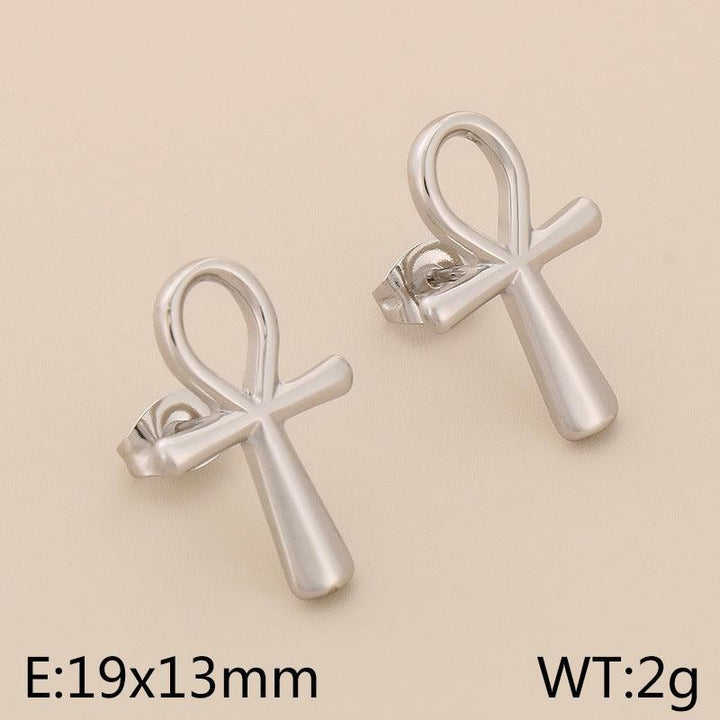 Kalen Stainless Steel Cross Stud Earrings for Women - kalen