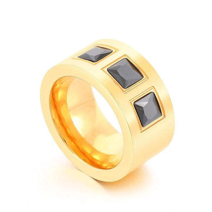 KALEN Wholesale Stainless Steel Natural Stone Zircon Rings For Women - kalen