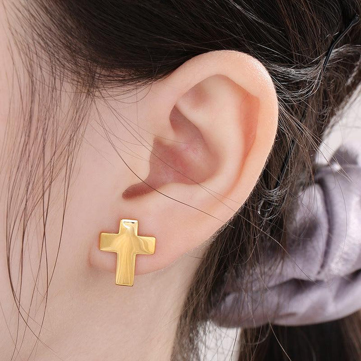 Kalen Stainless Steel Cross Stud Earrings for Women Factory Direct Price - kalen