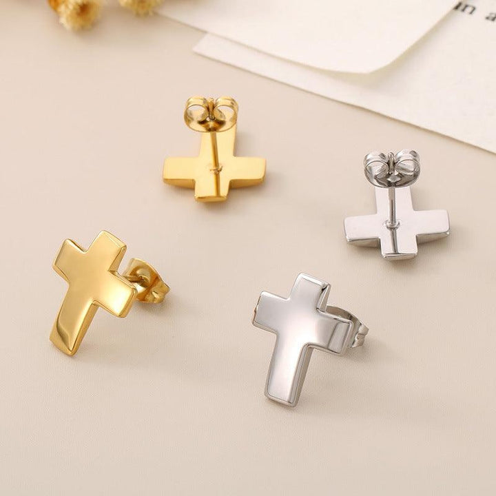 Kalen Stainless Steel Cross Stud Earrings for Women - kalen