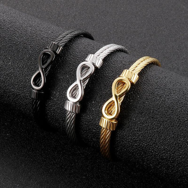 Kalen Stainless Steel Infinity Cuff Bracelet Bangles for Men - kalen