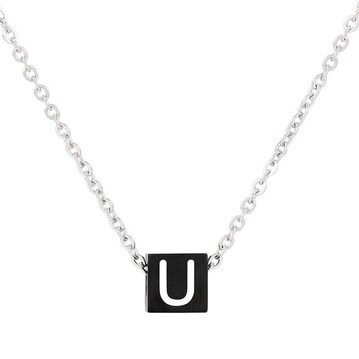 Kalen Letter Alphabet Stainless Steel 26 Initial Pendant Necklace for Men Women - kalen