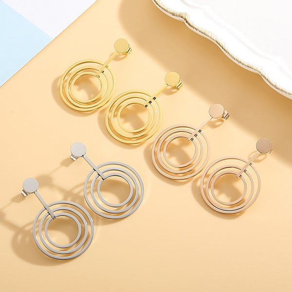 Stainless Steel Geometric Stud Earrings