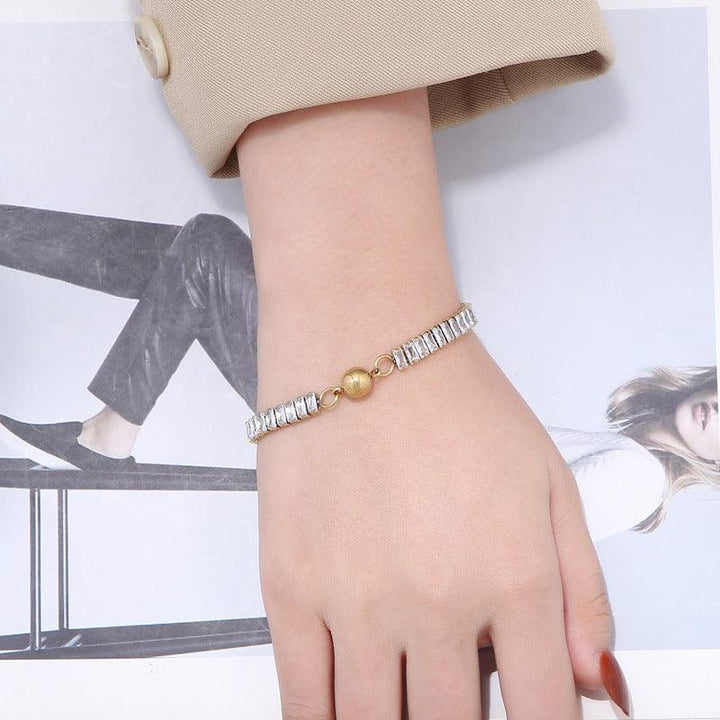 Kalen 6mm Stainless Steel Zircon Tennis Chain Wholesale Bracelet with Magnet Buckle for Women - kalen