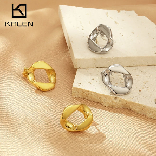 Kalen Stainless Steel Hoop Stud Earrings Wholesale for Women