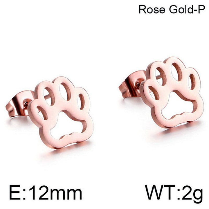 Kalen Stainless Steel Cute Paw Stud Earrings for Women - kalen