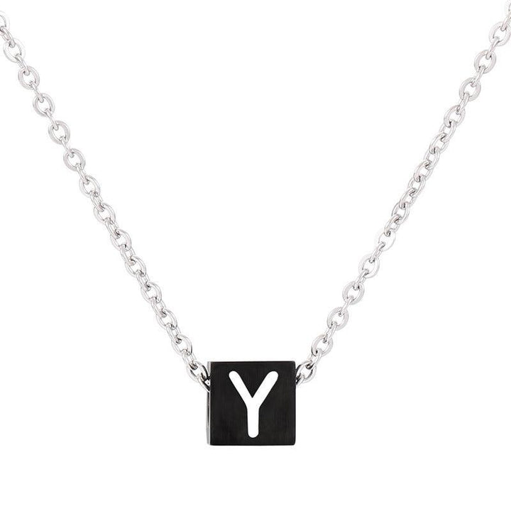 Kalen Letter Alphabet Stainless Steel 26 Initial Pendant Necklace for Men Women - kalen