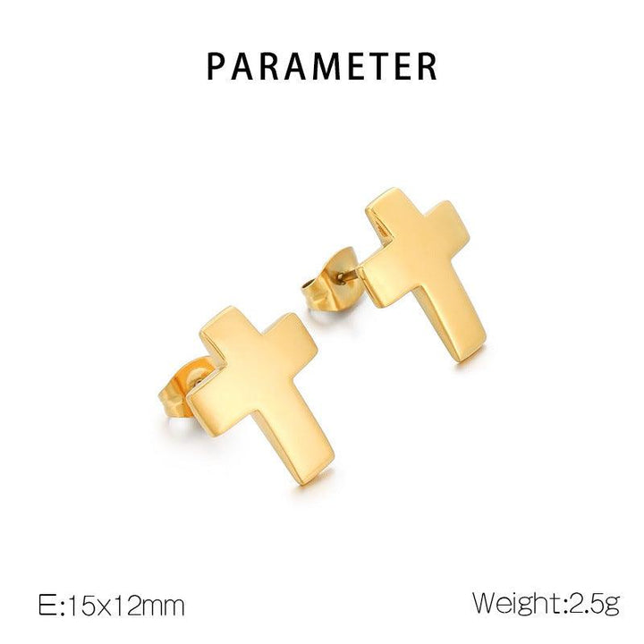 Kalen Stainless Steel Cross Stud Earrings for Women - kalen