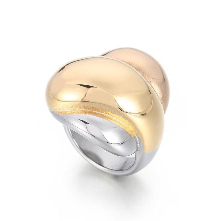 Kalen Wholesale Stainless Steel Hollow Chunky Geometry Croissant Ring for Women - kalen