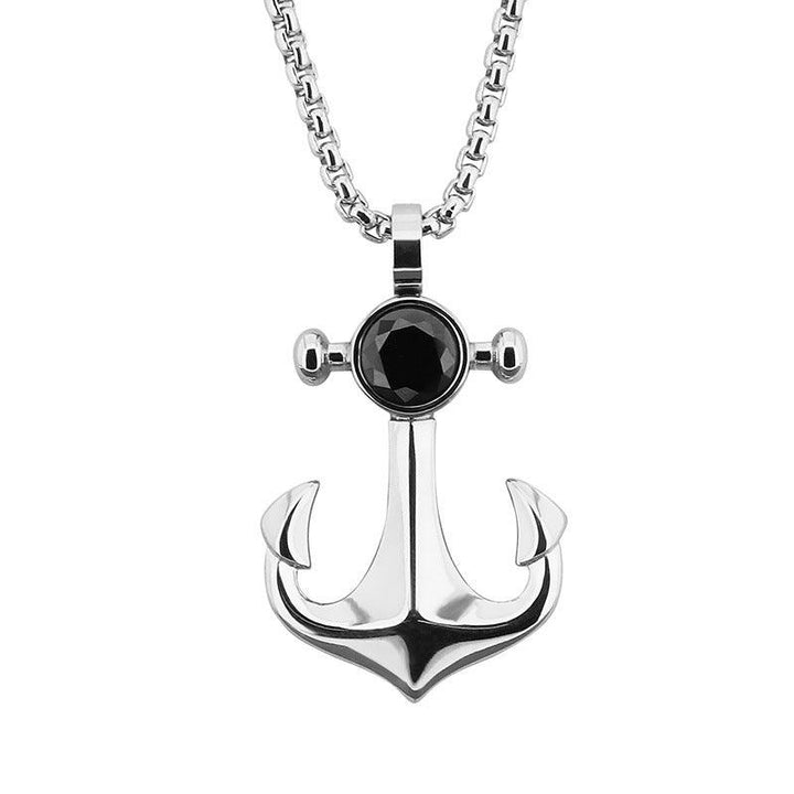 Kalen Viking Anchor Gold Plated Stainless Steel Coin Pendant Necklace for Men Women - kalen