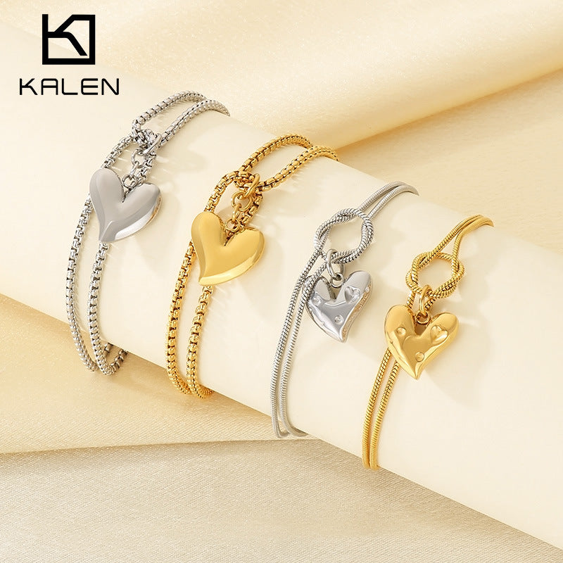 Double-layer Knot Snake Chain Stainless Steel Bracelet - view 1