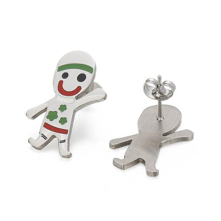 Kalen Stainless Steel Cute Cartoon Enamel Stud Earrings for Women - kalen