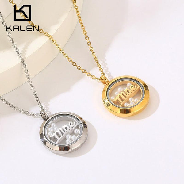 Kalen 2mm O-Chain MOM Motherr Pendant Necklace For Women - kalen
