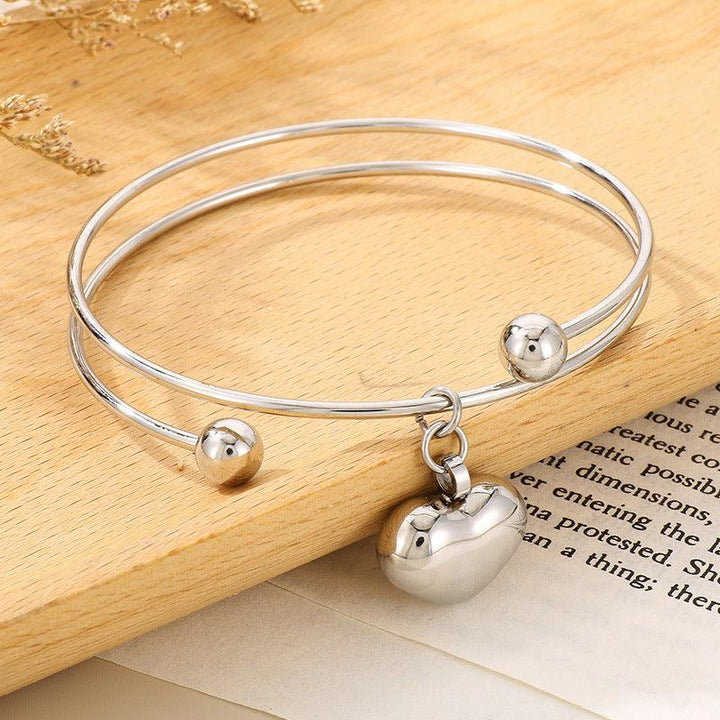 Stainless Steel Heart Charm Bracelet Bangle Wholesale For Women - kalen