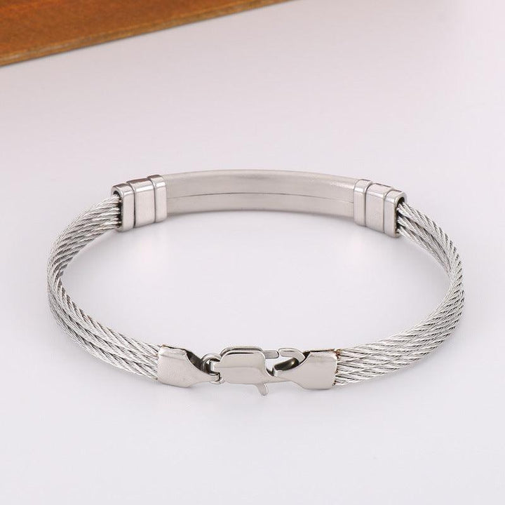 Kalen Stainless Steel Blank ID Chain Bracelet for Men - kalen