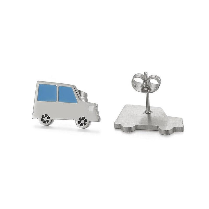 Kalen Stainless Steel Cute Cartoon Enamel Stud Earrings for Women - kalen