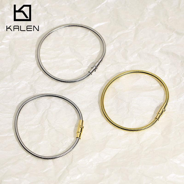 KALEN 3mm Wholesale Stainless Steel Bangle Bracelet For Women - kalen