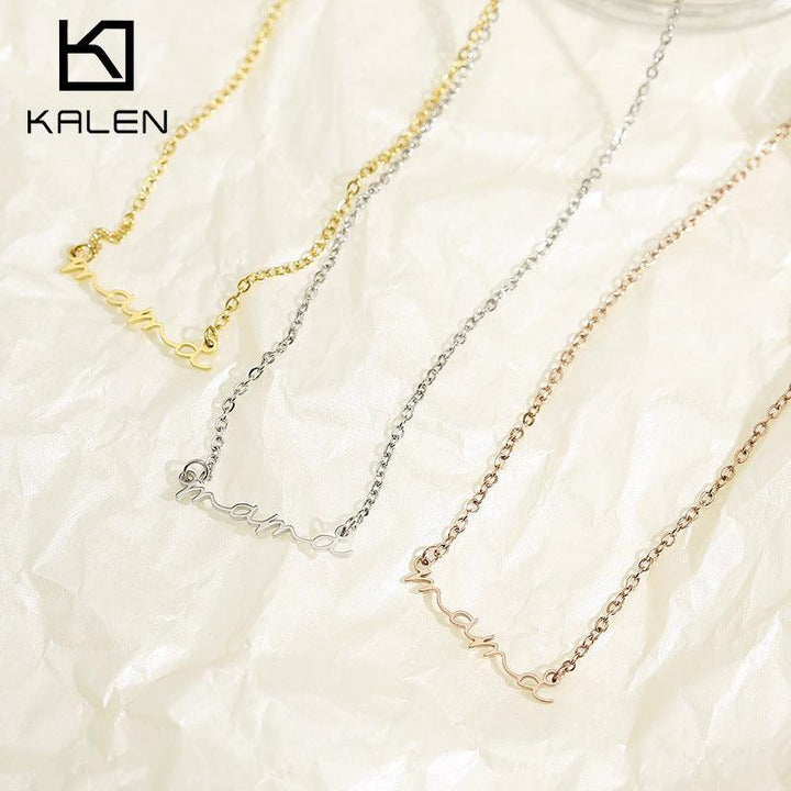 Kalen Mama Letters Mother Pendant Necklace For Women - kalen