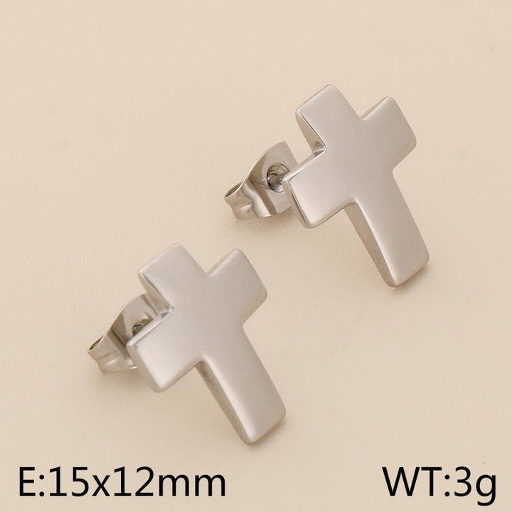 Kalen Stainless Steel Cross Stud Earrings for Women - kalen