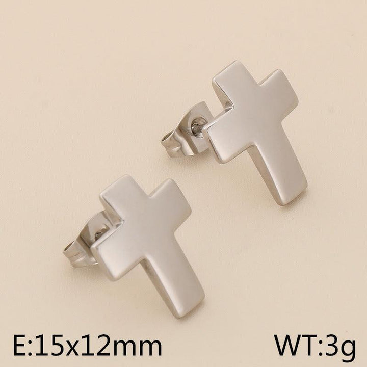 Kalen Stainless Steel Cross Stud Earrings for Women Factory Direct Price - kalen