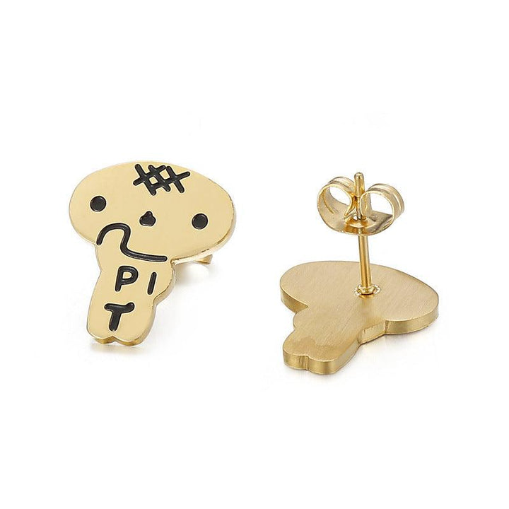 Kalen Stainless Steel Cute Cartoon Enamel Stud Earrings for Women - kalen