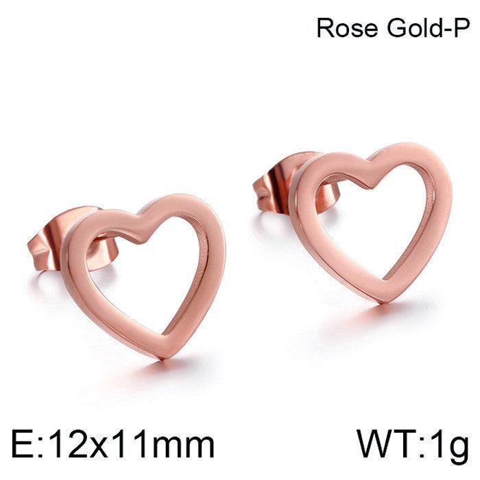 Kalen Stainless Steel Heart Stud Earrings for Women - kalen