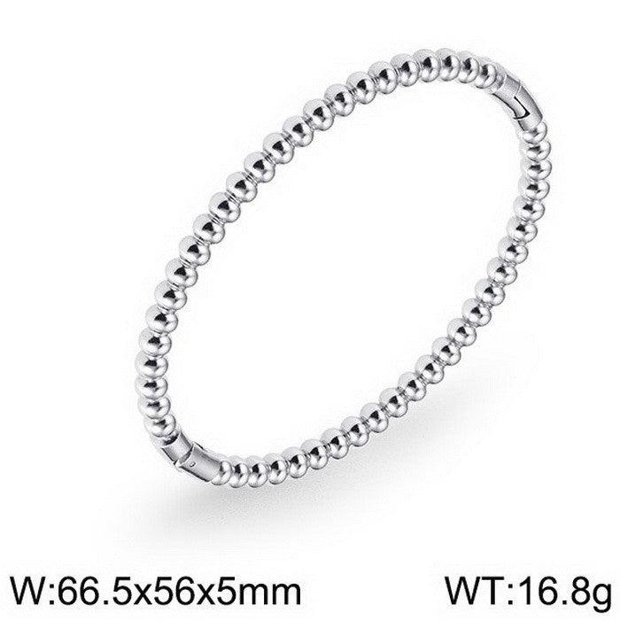 KALEN 5mm Stainless Steel Bead Bangles Bracelet For Women - kalen