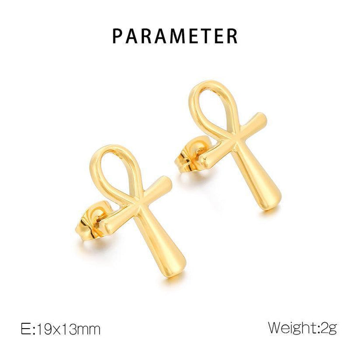 Kalen Stainless Steel Cross Stud Earrings for Women Factory Direct Price - kalen