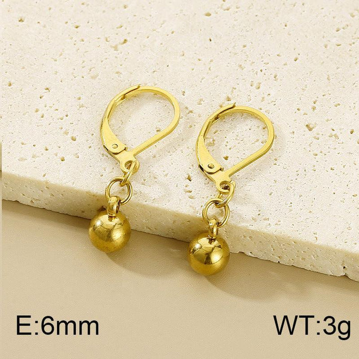 Kalen Stainless Steel Ball Wholesale Hoop Drop Earrings for Women - kalen