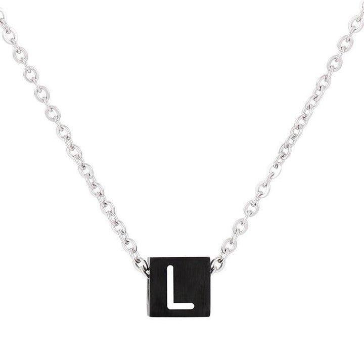 Kalen Letter Alphabet Stainless Steel 26 Initial Pendant Necklace for Men Women - kalen