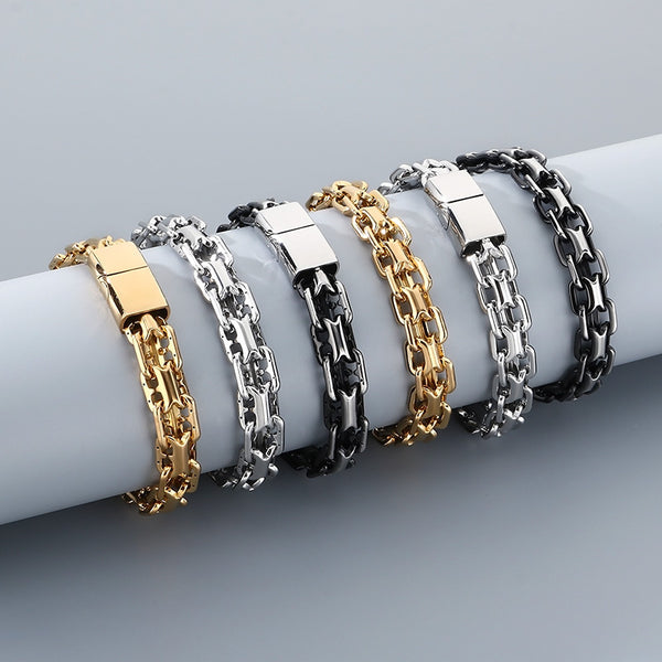 Double-Row Pig-Nose Chain Bracelet