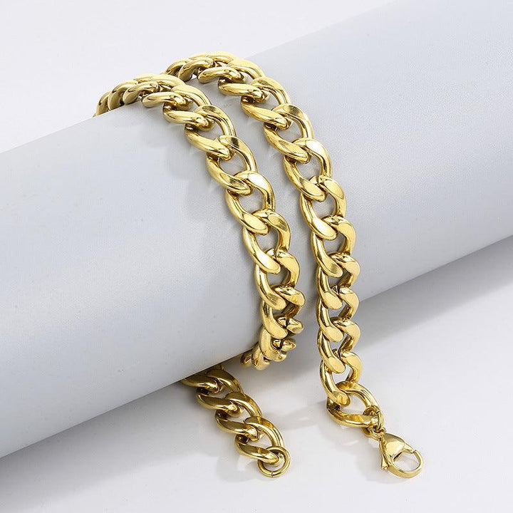 3/4/5/6/8/10/11mm Gold Plated Miami Cuban Link Chain Necklace With Lobster Clap - kalen