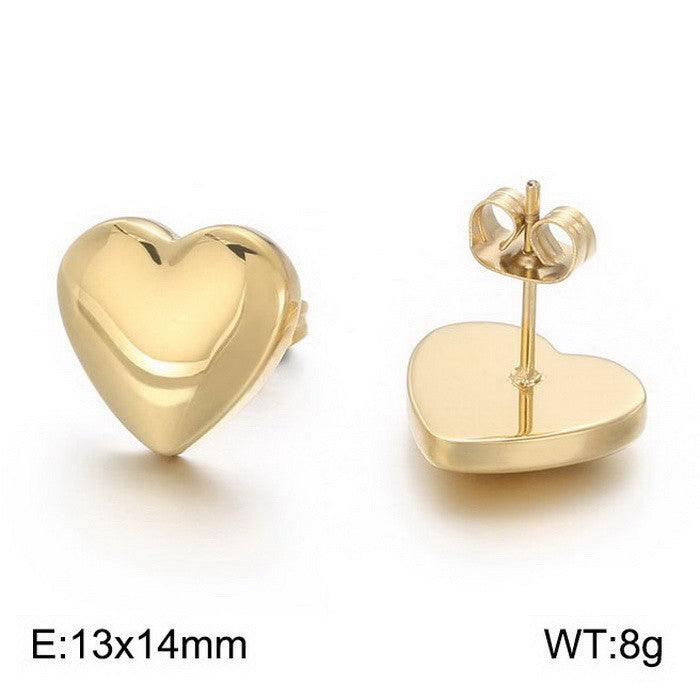 Kalen Wholesale Stainless Steel Heart Stud Earrings for Women - kalen