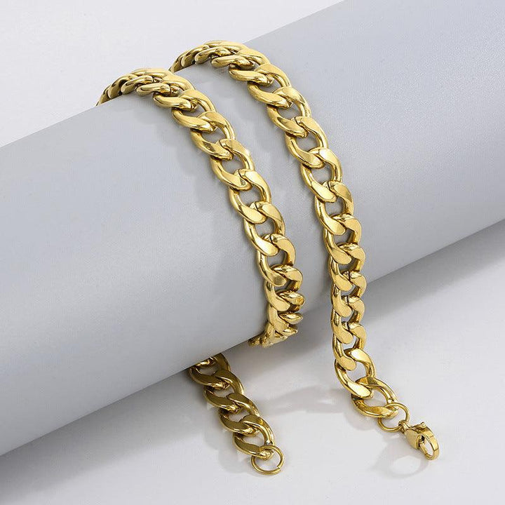 3/4/5/6/8/10/11mm Gold Plated Miami Cuban Link Chain Necklace With Lobster Clap - kalen