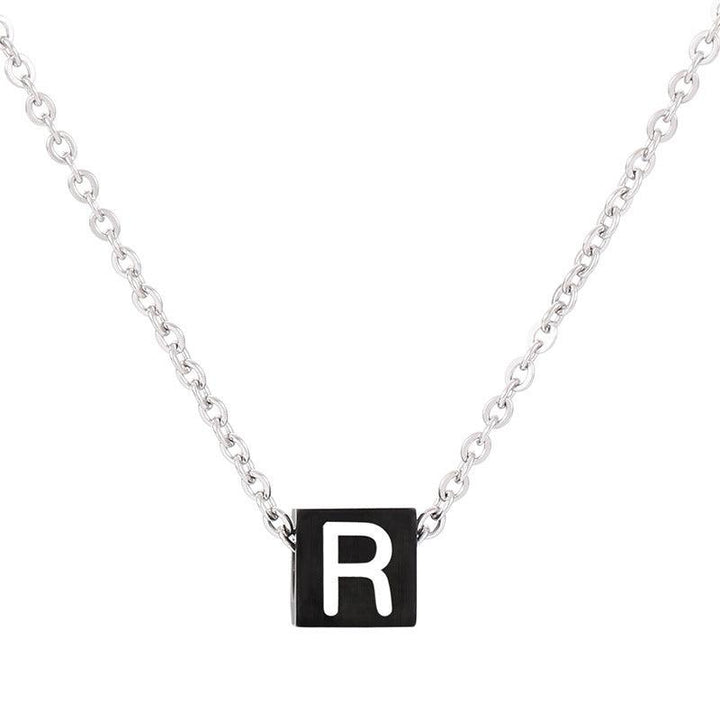 Kalen Letter Alphabet Stainless Steel 26 Initial Pendant Necklace for Men Women - kalen