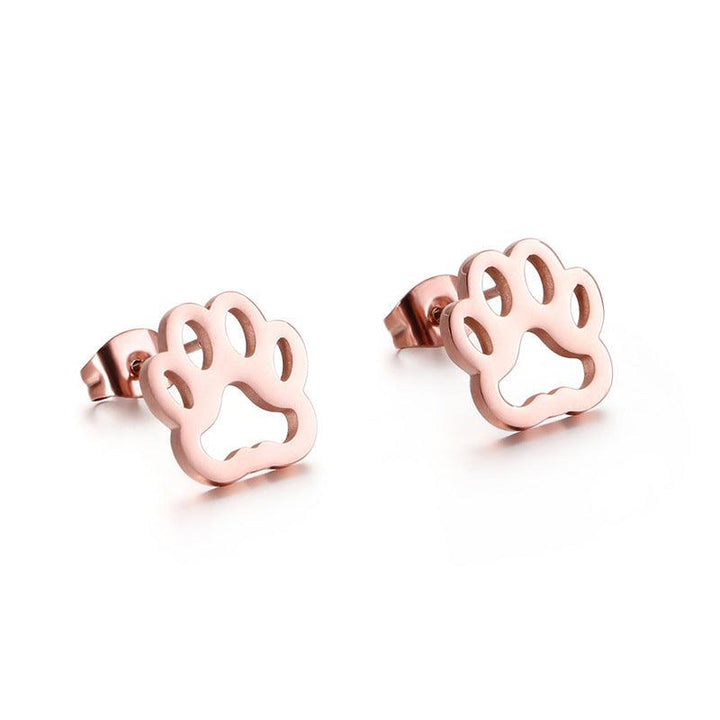 Kalen Stainless Steel Cute Paw Stud Earrings for Women - kalen