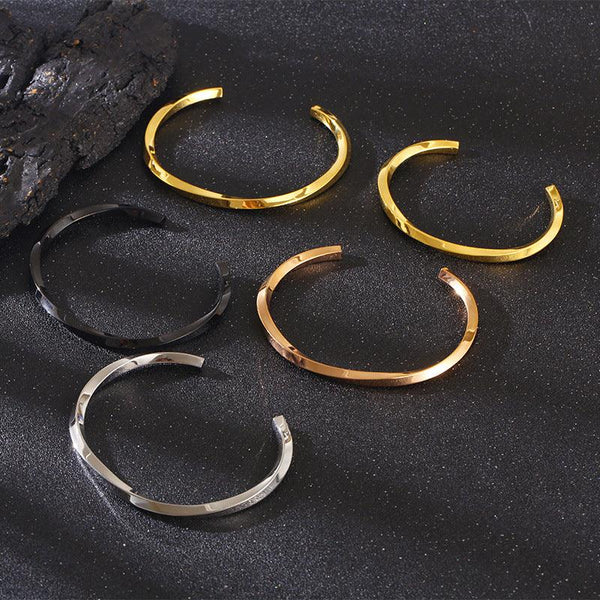 Kalen Stainless Steel Cuff Bracelet Bangles for Men - kalen