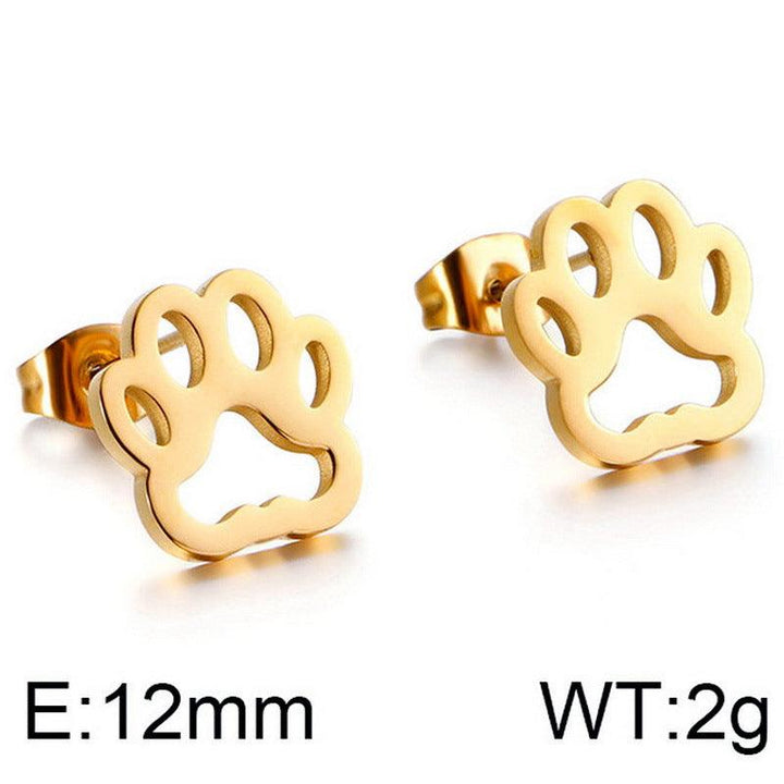 Kalen Stainless Steel Cute Paw Stud Earrings for Women - kalen