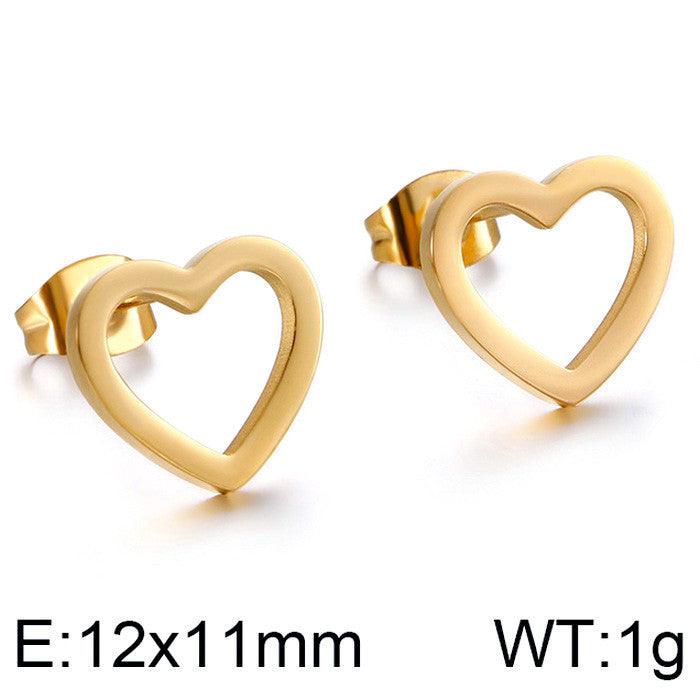 Kalen Stainless Steel Heart Stud Earrings for Women - kalen