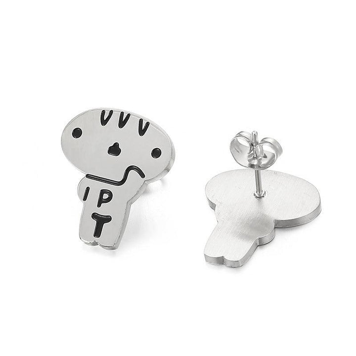 Kalen Stainless Steel Cute Cartoon Enamel Stud Earrings for Women - kalen