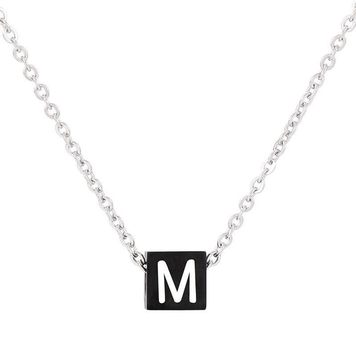 Kalen Letter Alphabet Stainless Steel 26 Initial Pendant Necklace for Men Women - kalen