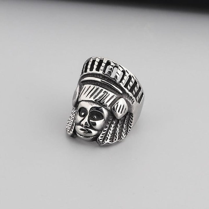 Hip Hop Wholesale Stainless Steel Rings Pentagram Anchor Indian Spades Heart Ring for Men - kalen